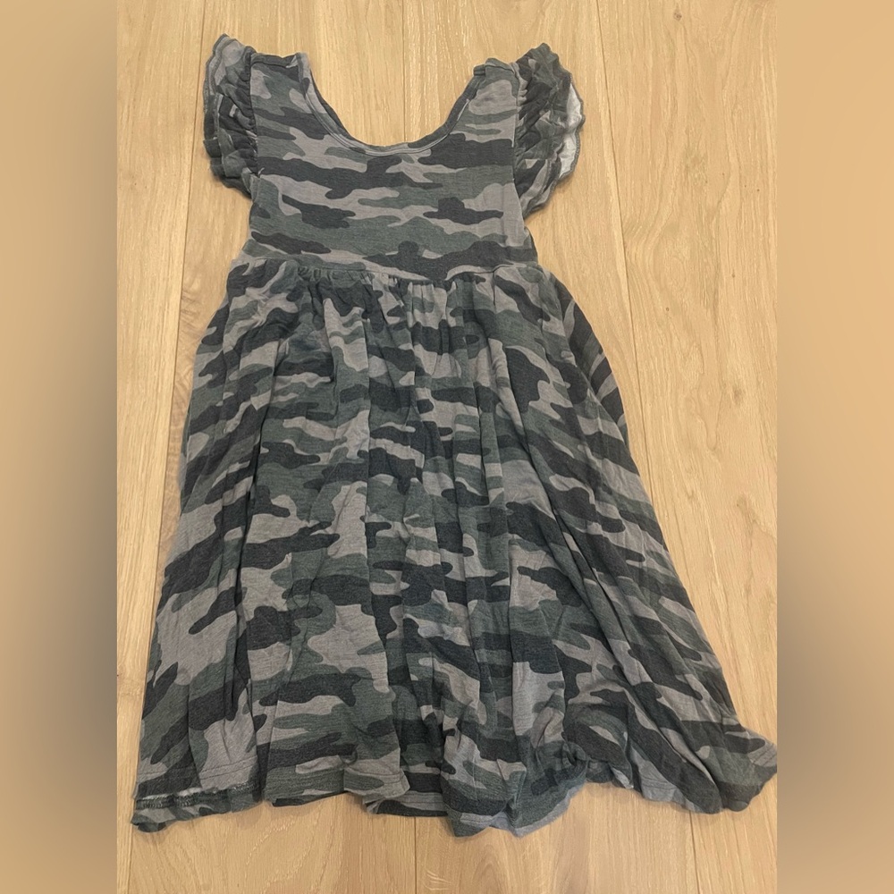 Play by Little Sleepies Vintage Camo print flutter dress